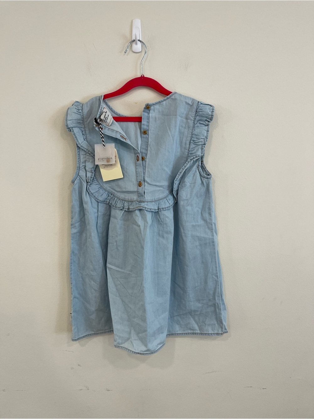Light Blue Chambray Button-Front Dress - Picture 4 of 7